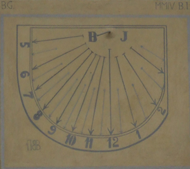 Cadran solaire de la maison forte Montbel, XIVe s., commune d'Ayamaville